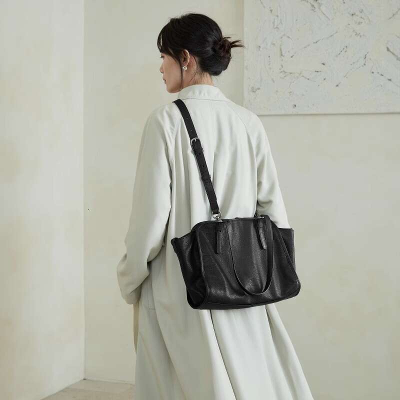 Women's Bags Designer Women's Bags Designer Qiu Zhen Vegetable Tanned Top Layer Cowhide Handbag Crossbody Genuine Leather Large Capacity Com