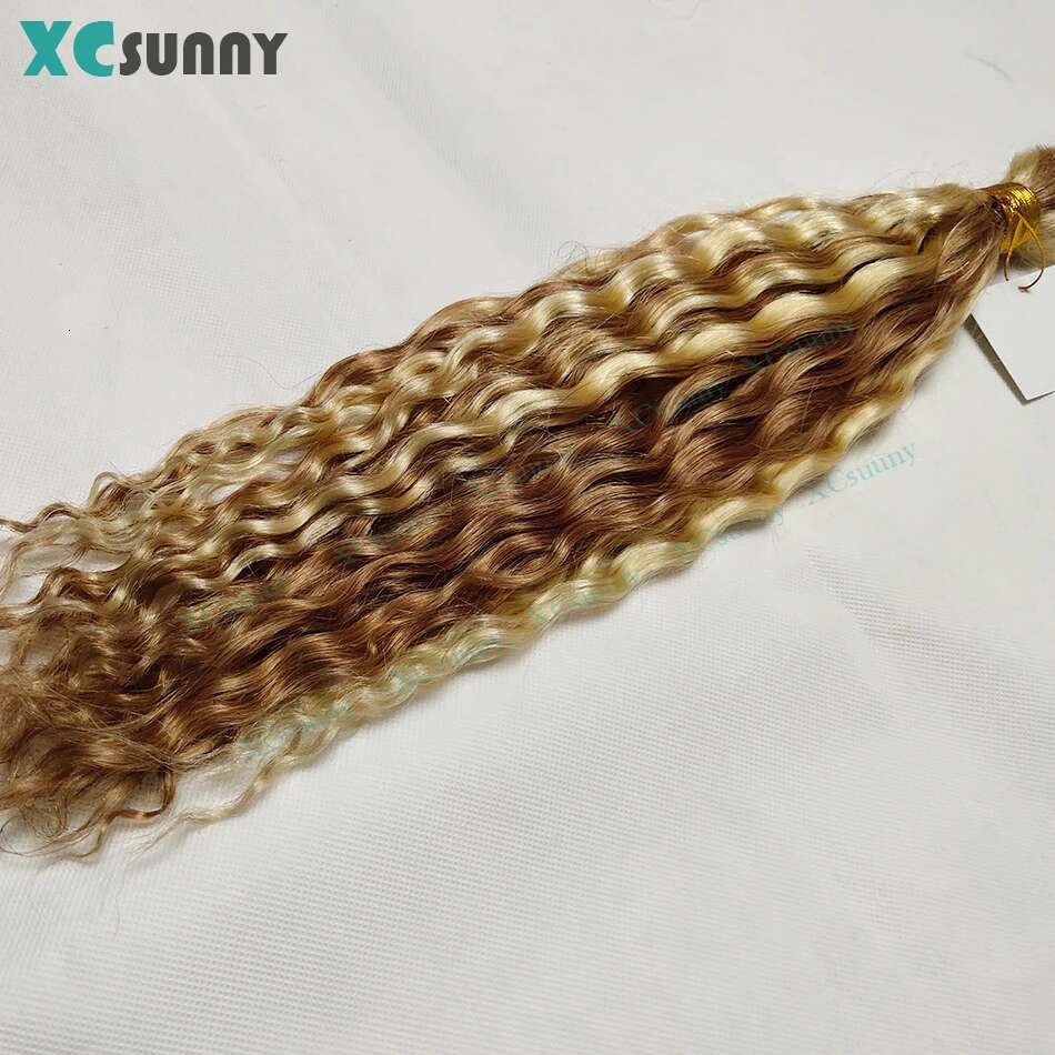 Curly Human Braiding 27 613 Loose Deep Wave 4 30 Double Drawn Bulk Hair For Boho Braids