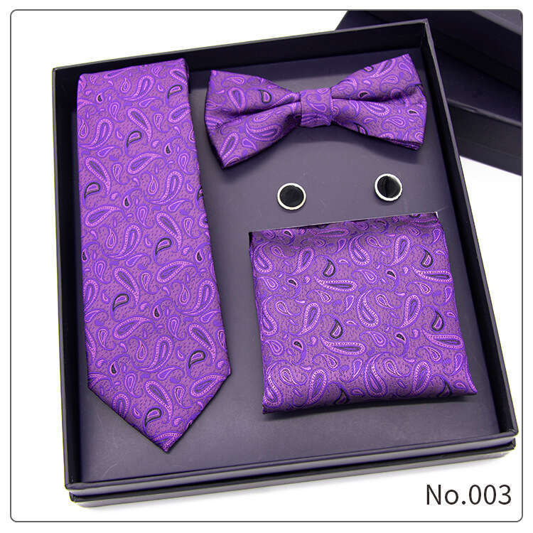 mens business formal wear party gift fashion handkerchief and bow tie set