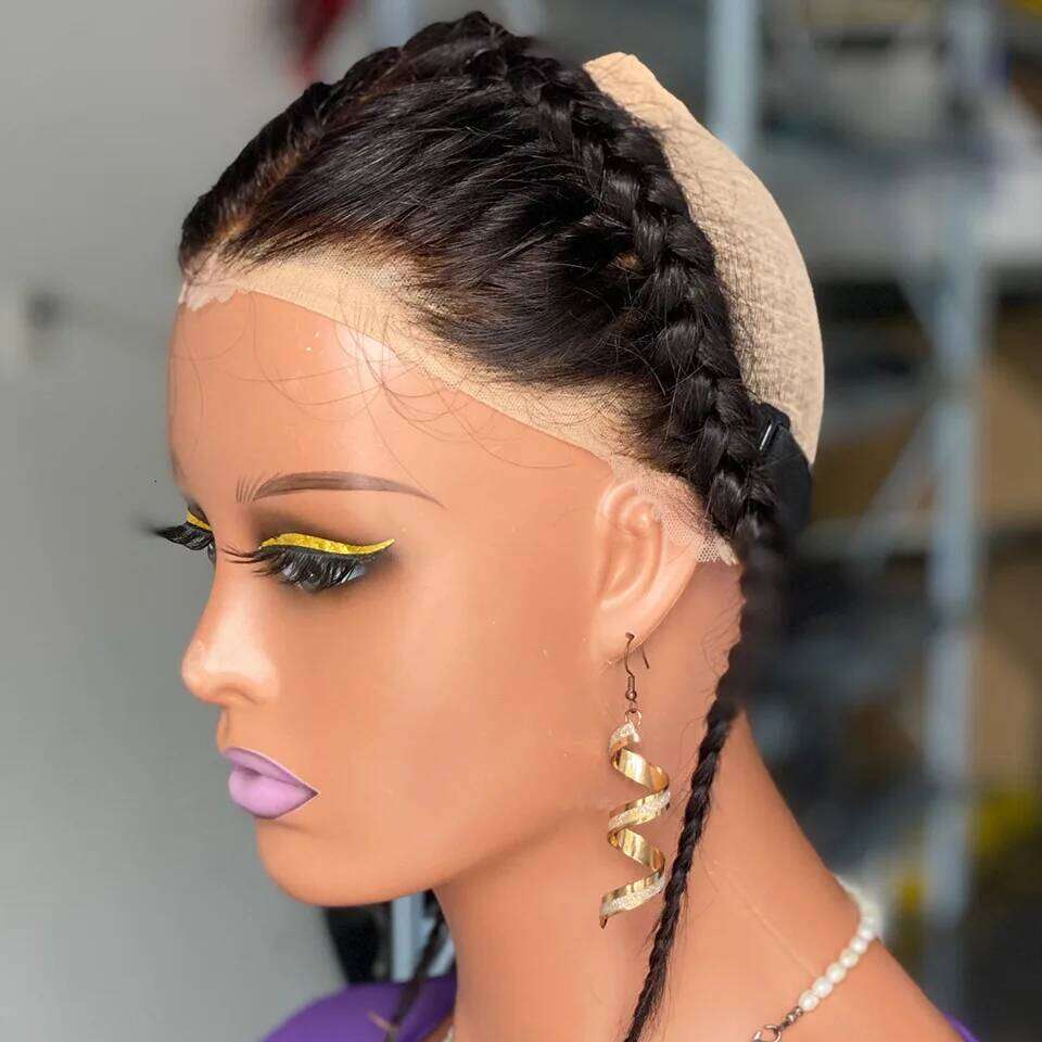 Top Grade 12 Inch To Ear Braided Hairpiece Bleached Knot Full 13x4 Lace Frontal Human Extension Unprocessed Virgin Hair