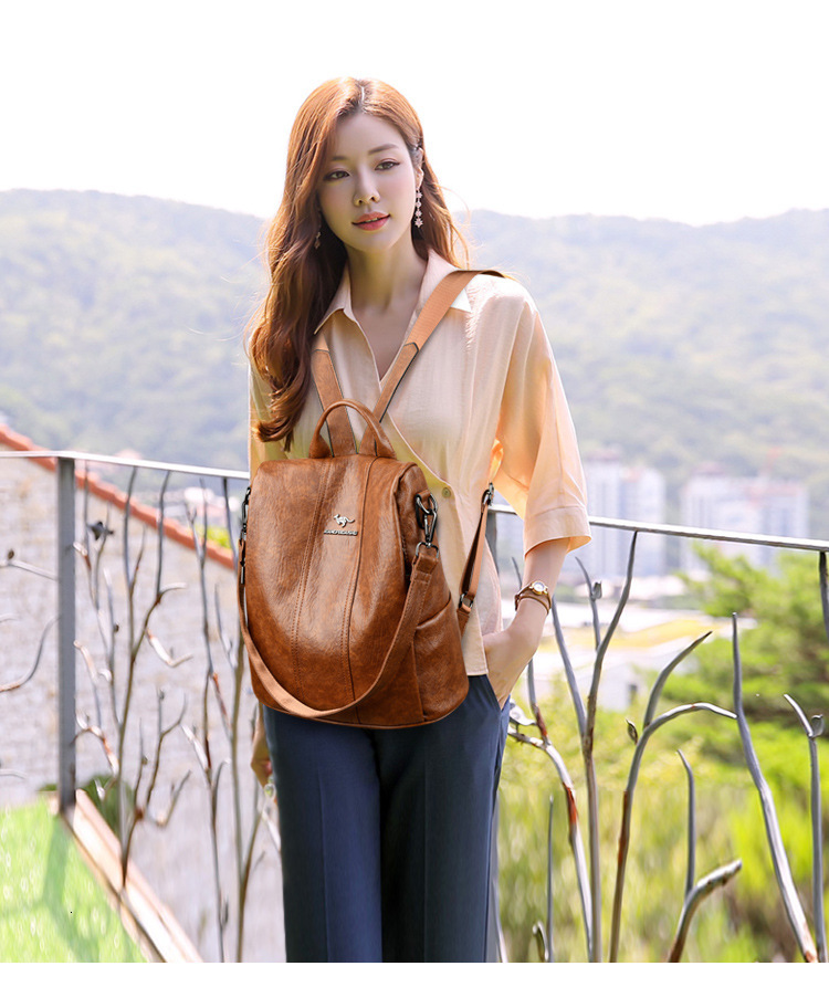Free Shipping Women's Backpack Bali Outdoors Kangaroo Anti-theft Fashion Designer Bag Casual Soft Leather Single Shoulder Crossbody Bag Large Cap