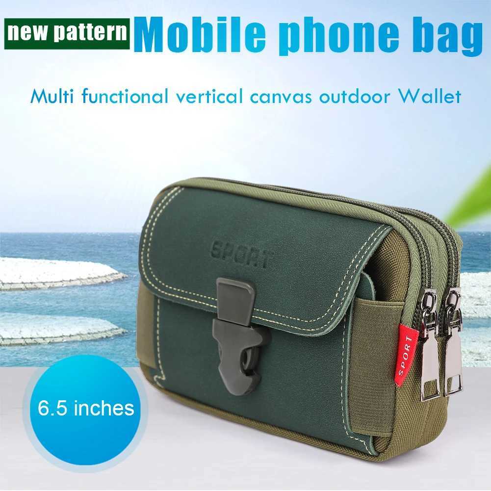 Phone Holster Bag Molle Waist Pouches Men Fashion Small Tactical Duty Belt Bag Multi-zipper Bum Bag Canvas Mini Fanny Purse W250604