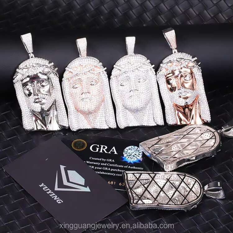 Pass Diamond Test VVS Moissanite Plate 925 Silver Hip Hop Jewelry Pendant Man Custom Design Pendant for Christmas