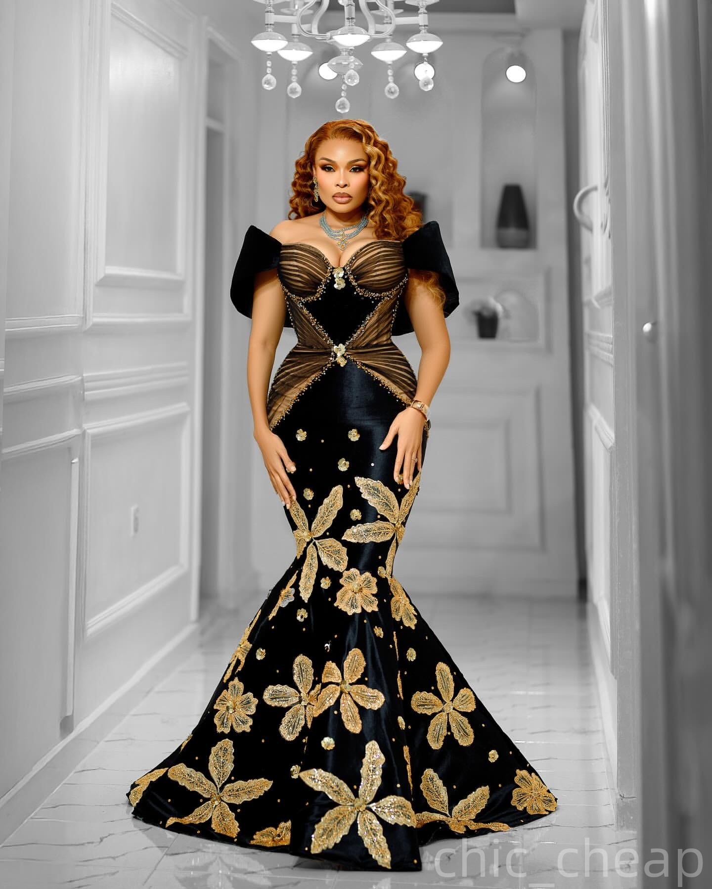 Black Mermaid Prom Dresses 2025 Beaded Appliques Crystals Satin Evening Formal Party Second Birthday Engagement Gowns Plus Size Dress For Special Occa