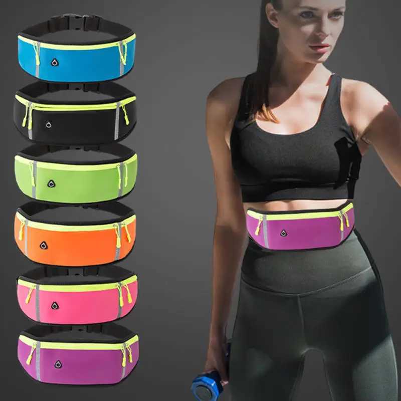 Running Waist Bag With Hidden Pouch For Men And Women Sports Belt Pouch Mobile Phone Case Gym Sport Bags Running Belt Waist Pack W250604