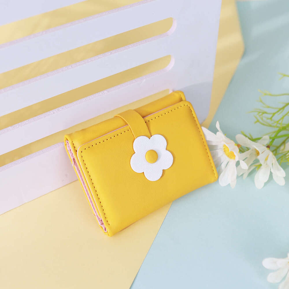 Trendy Coin Purse 2025 Women's Short Cute Small Flower Korean Style Student 70% off Wallet Card Holder