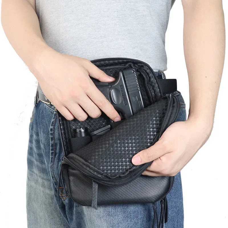 Tactical Waist Bag Hidden Portable Gun Case Outdoor Multifunctional Storage Waist Bag Diagonal Cross Pistol Bag W250604