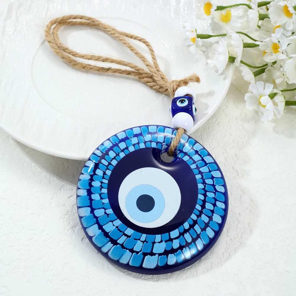 Vintage Eye Pattern Flower Resin Keychain Turkish Evil Eye Colorful Pattern Carabiner for keys Car keyring Gifts for Women Men M250604