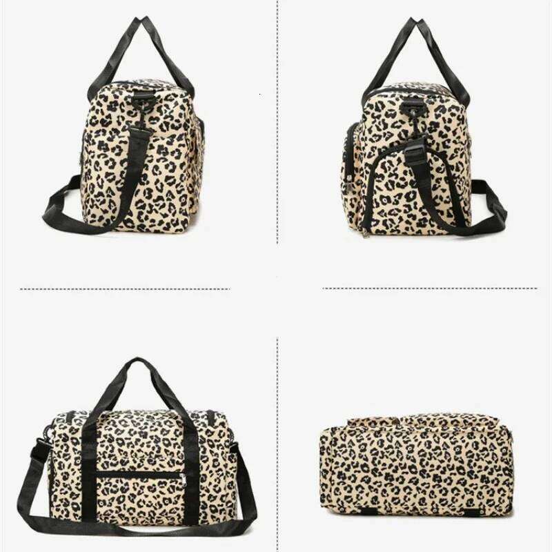 Women's Bags Designer Tote Leopard Print Large Capacity Leisure Lage Dry Wet Separation Duffle Bag Women's Fiess Travel Handbag
