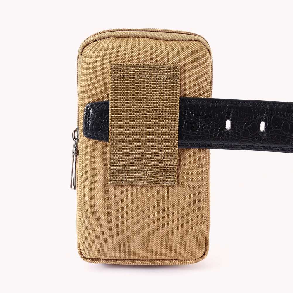 Phone Holster Bag Molle Waist Pouches Men Fashion Small Tactical Duty Belt Bag Multi-zipper Bum Bag Canvas Mini Fanny Purse W250604