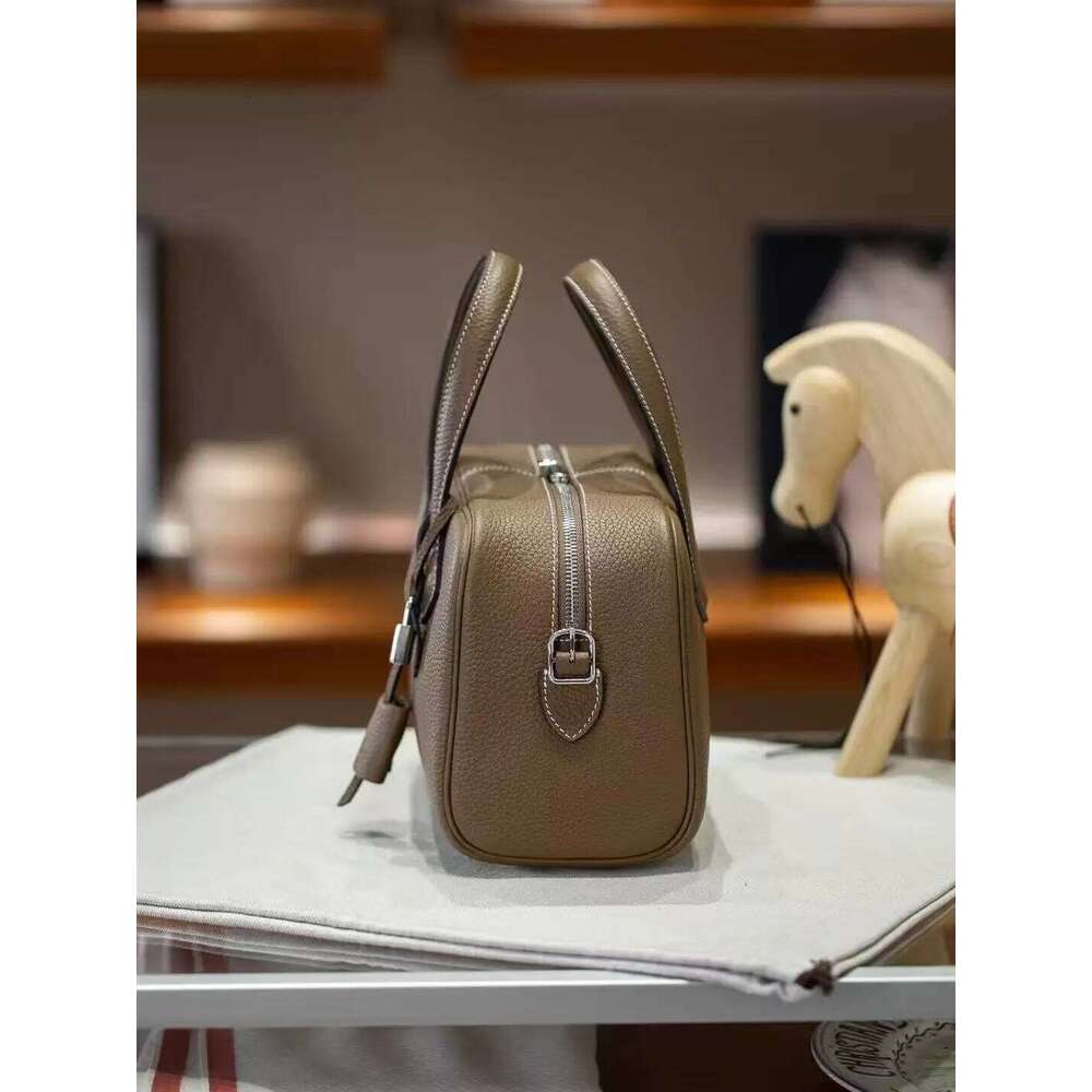 Women's Bags Designer Genuine Leather Handbag 25Cm Size Bowling Women's Top Layer Cowhide Pillow Shoulder Crossbody Bag Small