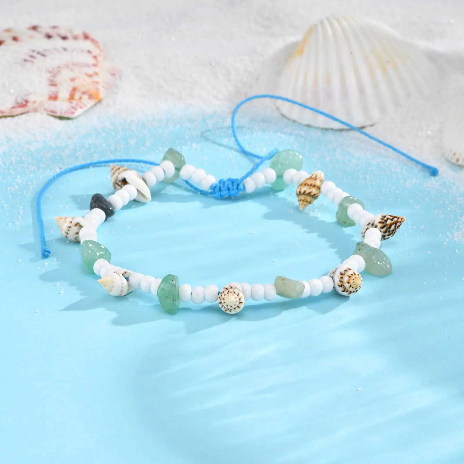 Weaven Adjustable Conch Anklets For Women New Trend Creative Beaded Ankle Bracelet Boho Summer Beach Foot Jewelry Accessories W250604