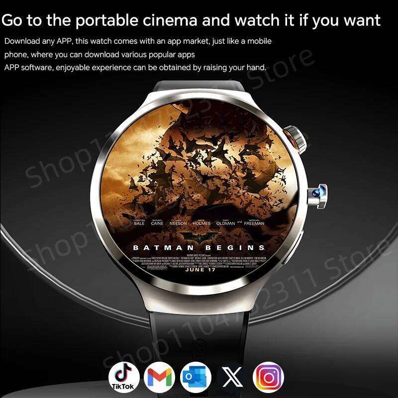 Smartwatch With 1.98 inch Amoled large Screen 210° Rotating Camera GPS Position Health monitoring Android 13.0 Smart Watch Men