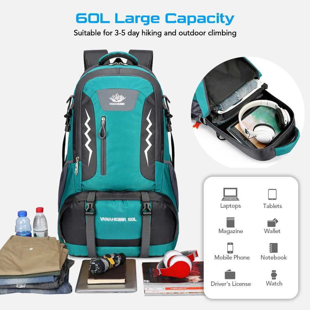 Hiking Backpack 60L Water-resistant Camping Backpack for Men and Women Outdoor Sport Travel Mountaineering W250603