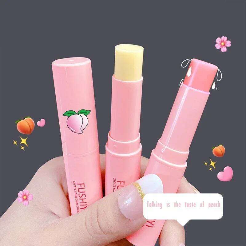 free shipping Colorless Vitality Color Balm Change Lipstick Peach Girl Moisturizing Long Lasting Gloss Makeup Care Repair Lip Mask