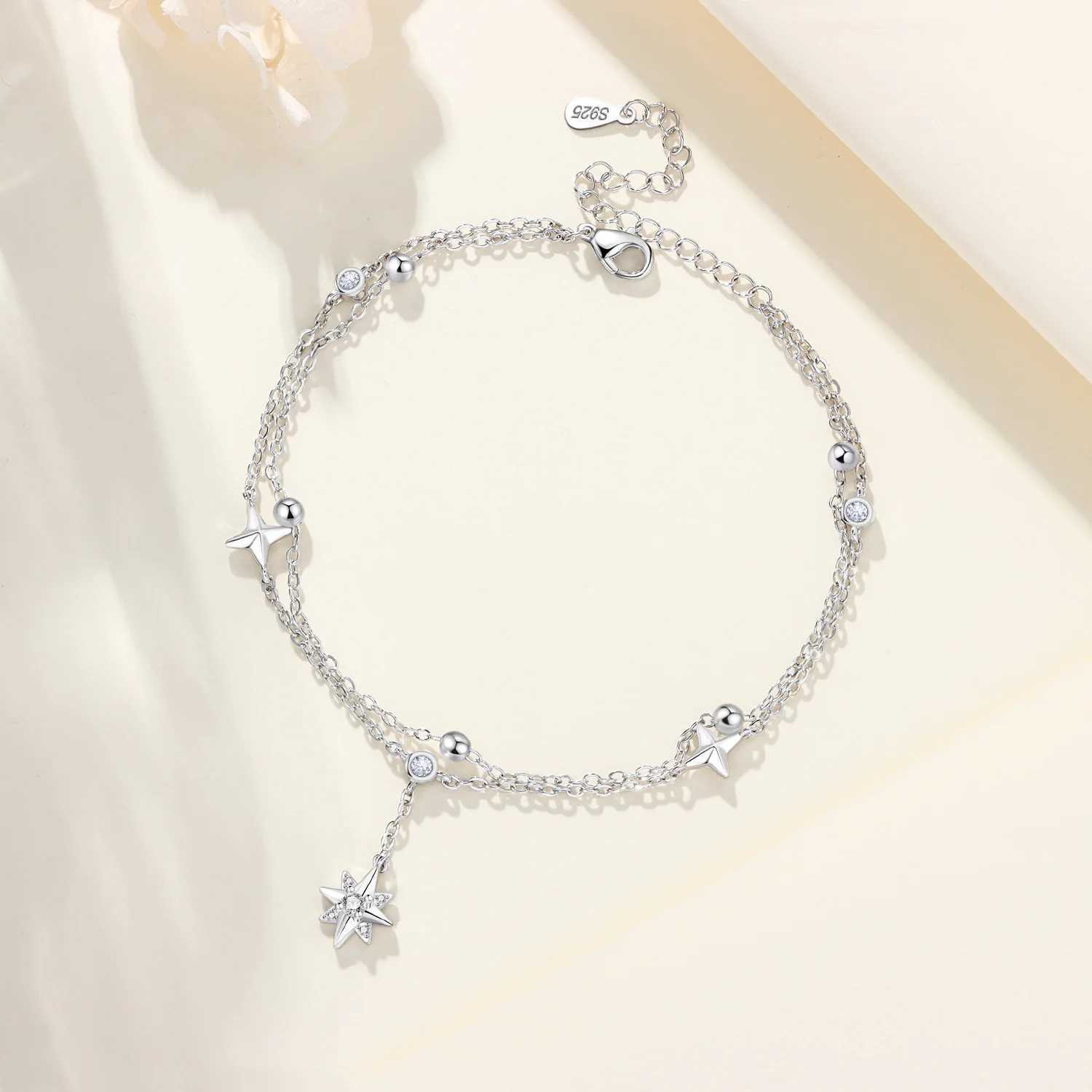 CYCUFF 925 Sterling Silver Sparkling Double-Layer Astral Anklet Zircon Jewelry Anklets Original Party DIY Women Gift Trend 2025 W250604