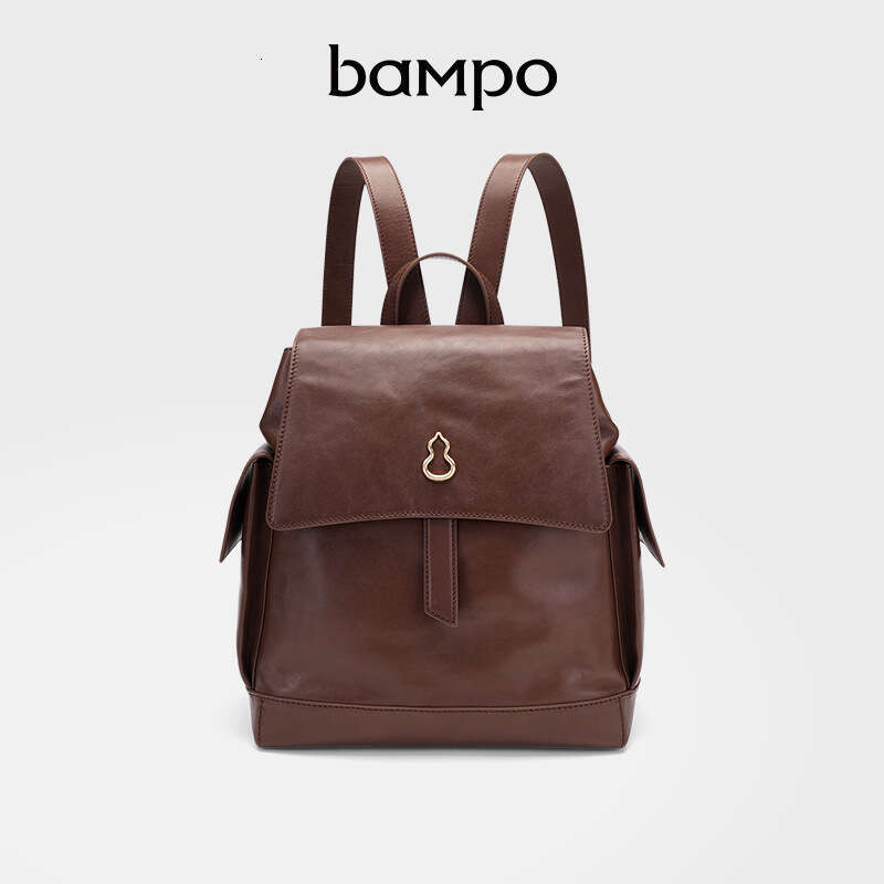 Women's Bags Designer BAMPO Banpo Tile Eaves First Layer Cowhide Backpack For Women New Large Capacity Vegetable Tanned Leather Double Shoulder B