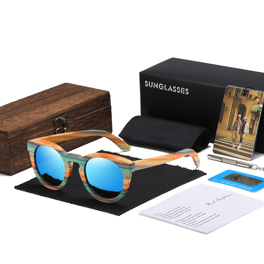 GM Fashion Skateboard Wood Bamboo Sunglasses Polarized Womens er Wood Sunglasses UV400 241114