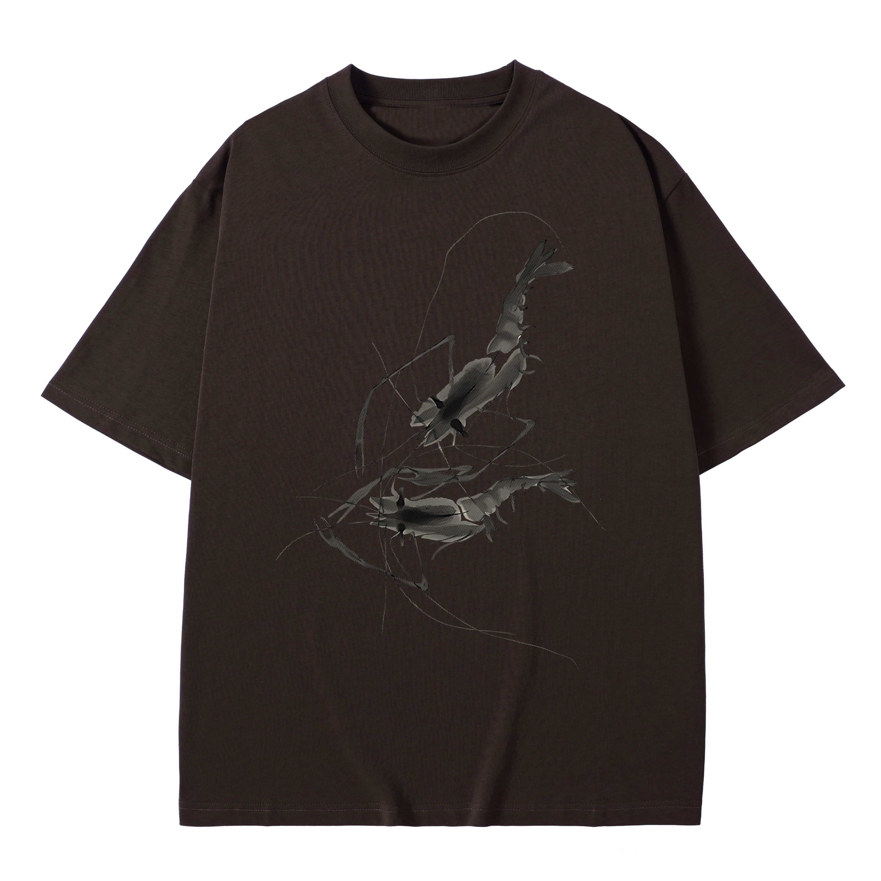 T-shirt men's top designer cotton T-shirt the Silvery crayfish short sleeved clothing high-quality fashionable T-shirt BROADTRUE