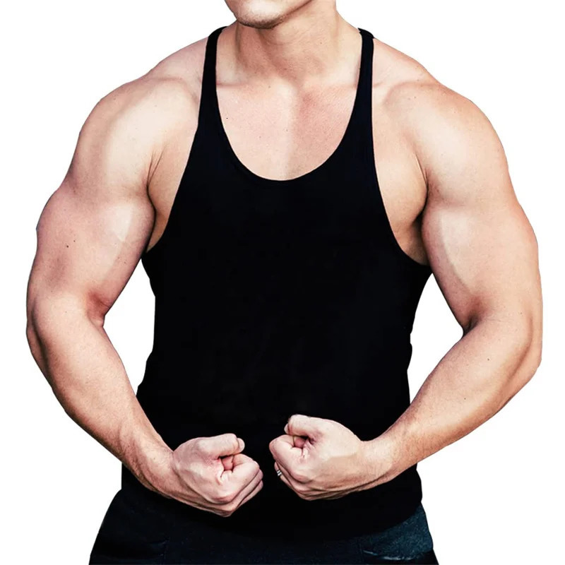 Mens Basic Solid Color Cotton Tank Tops Sleeveless Y-Back Vest Gym Muscle Training Athletic Workout Undershirt Activewear 250604