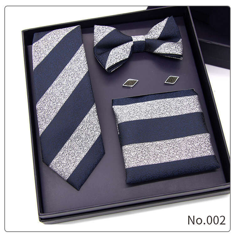 mens business formal wear party gift fashion handkerchief and bow tie set