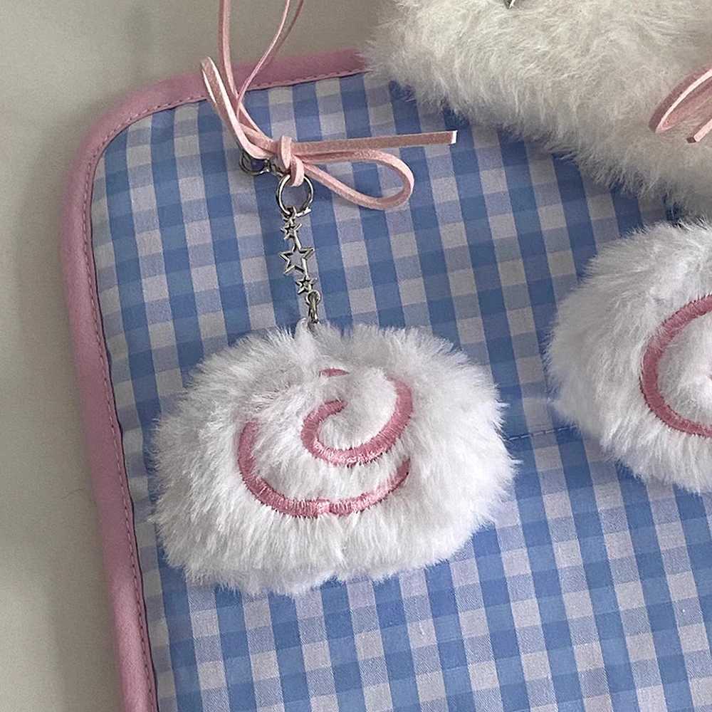 Card Bag keyring Fish Plate Key Chain Handbag Decoration Handmade Plush Keychain Plush Bag Pendant Lovely Soft Gift for Women Girls W250604