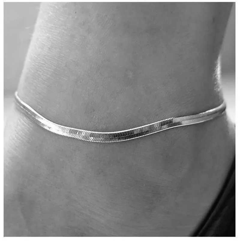 Stainless Steel Snake Chain Anklet for Women Summer Beach Gold Plated Anklets Fashion Jewelry Dropshipping Wholesale W250604