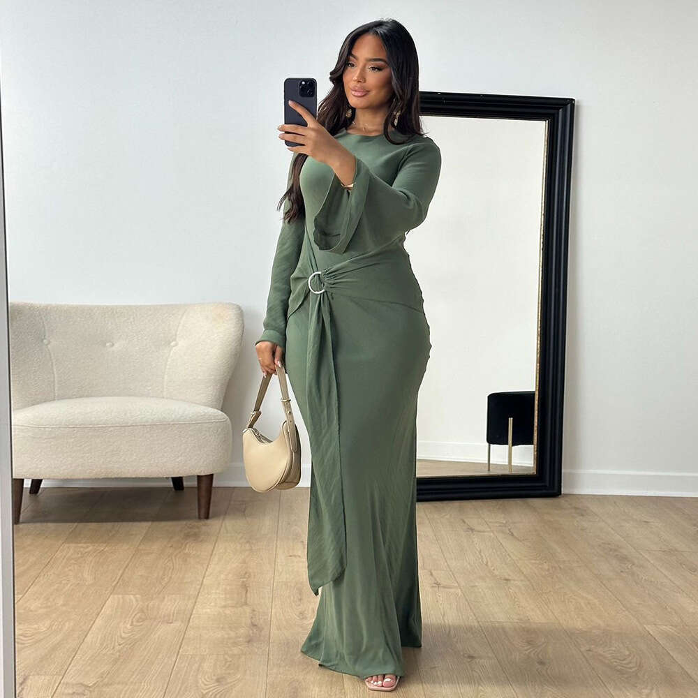 Because0331 Muslim Ethnic Clothing Elegant Dress Commuter Robe B5