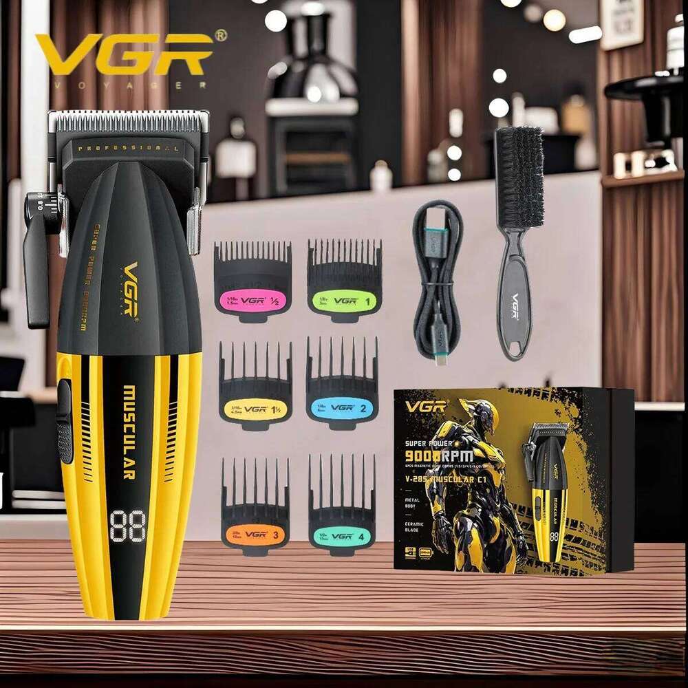 VGR Clipper Professional Cutting Hine Barber Cordless Metal 9000 RPM Electric Hair Clippers For Men V-285