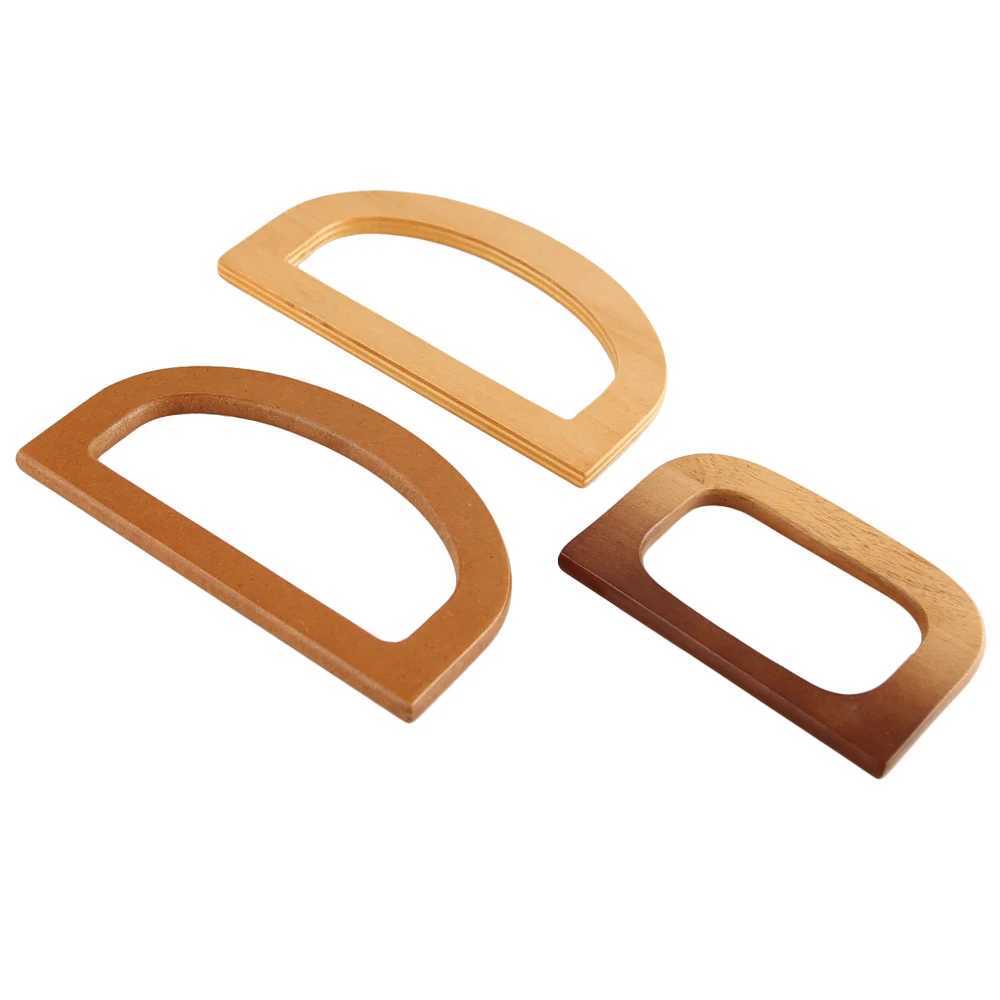 10Pcs D Shape Bag Handles DIY Replacement Handbag Tote Handles Purse Bags Bag Straps Wooden Bag Handle Accessories W250604