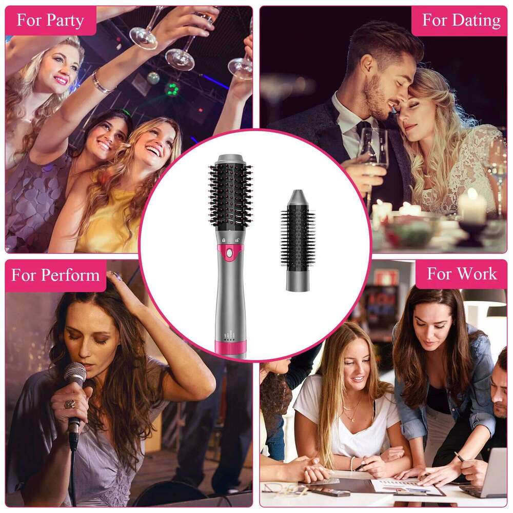 Interchangeable Multifunctional And Blower For Hot Air Brush Straightening Hine Curling Styling Hair Dryer