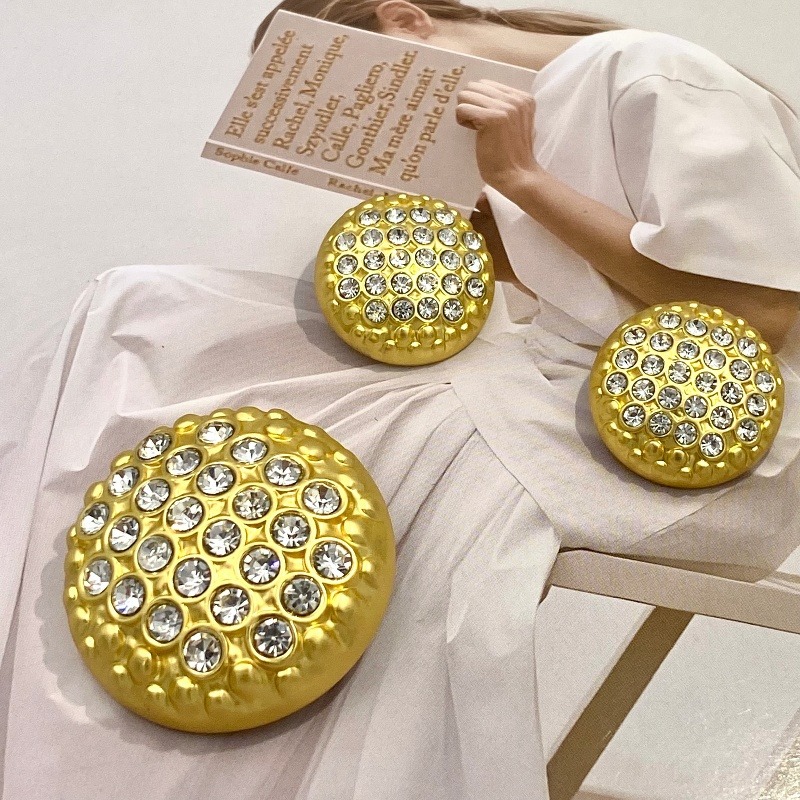 3 exquisite and high-end French style light luxury large diamond crystal round woolen coat, suit jacket dress, windbreaker dress, versatile hand sewn 