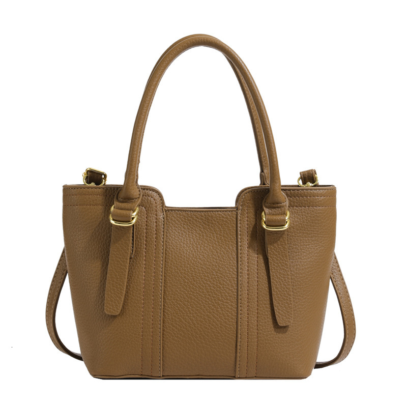 designer Korean Style Simple Fashion Design Shoulder Bag 2025 Spring Summer New Litchi Pattern Handheld Tote Small Square Bag