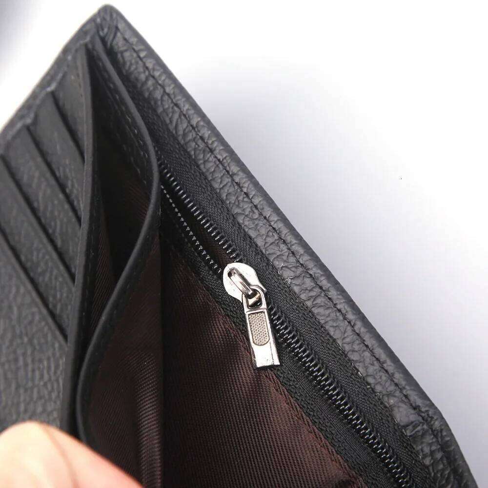 Men's Made of Genuine Leather Wallet Short Hasp Purse 2025 Male Money Clip Soft Buckle Multi Card Position Zippe