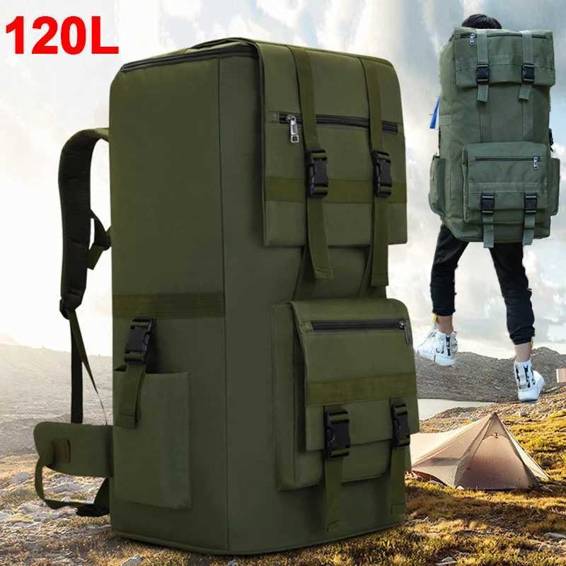 120L Men Hiking Bag Camping Backpack Large Outdoor Climbing Trekking Travel Tactical Bags Luggage Bag Shoulder W250603