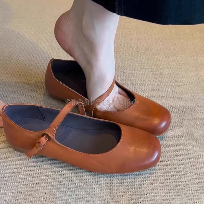 designer loafers womens ballet flats heels dress shoes fashion luxury sandal low-heels mary jane shoes retro brown balck leather comfortable women sho