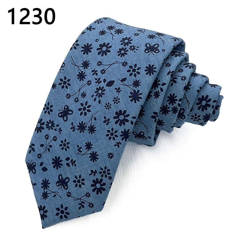 pure cotton printed solid color mens wedding handtied small 6cm floral tie straight