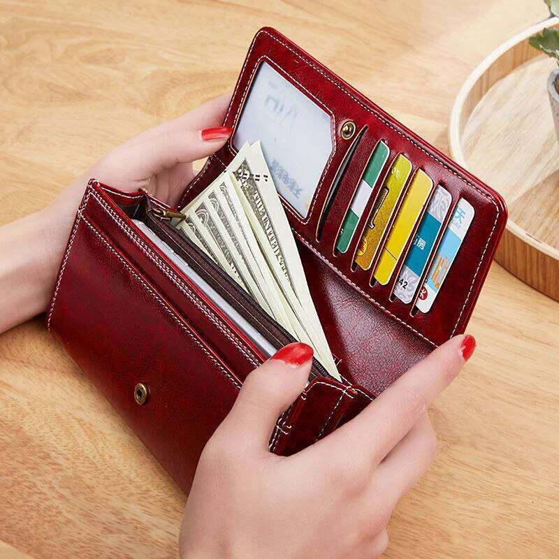 Women's Leather Wallet Woman Long Wallets Fashion Women Purses Money Bags Handbags Womens Purse Cards Holder