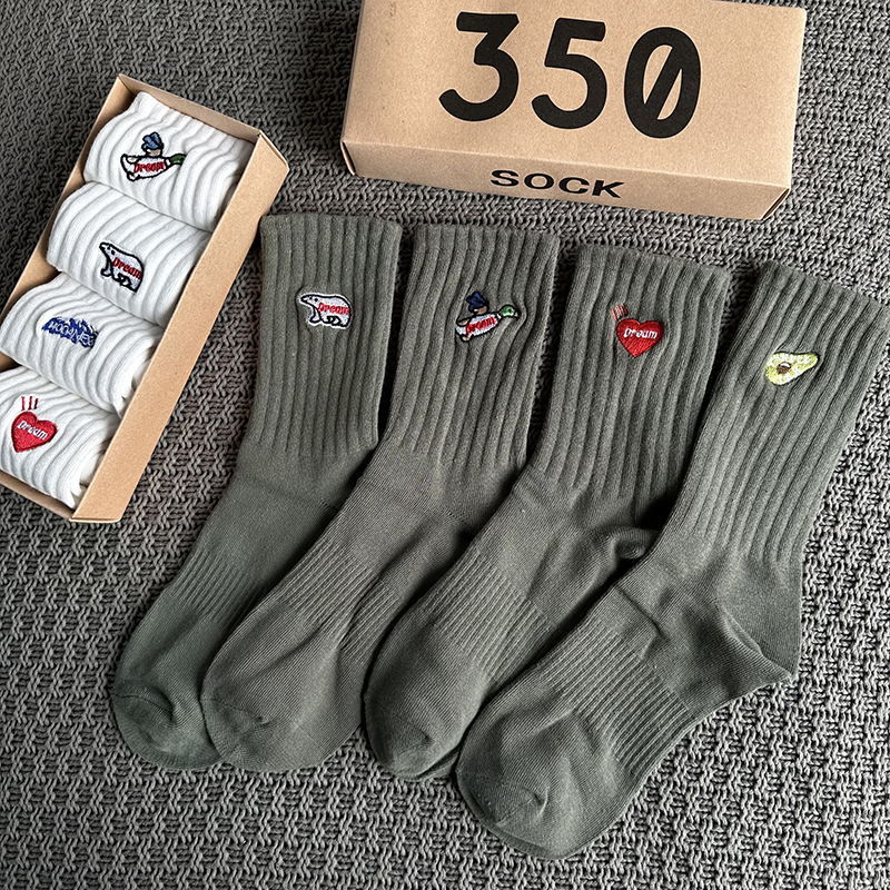 Fashionable Mens Spring-Summer Sock Set with Fun Designs - Pack of Four Assorted Colors