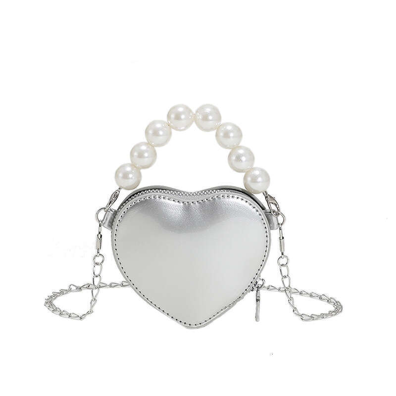 Women's New Korean Style Heart Mini Pearl Handbag Shoulder Crossbody Bag Lipstick Coin Purse