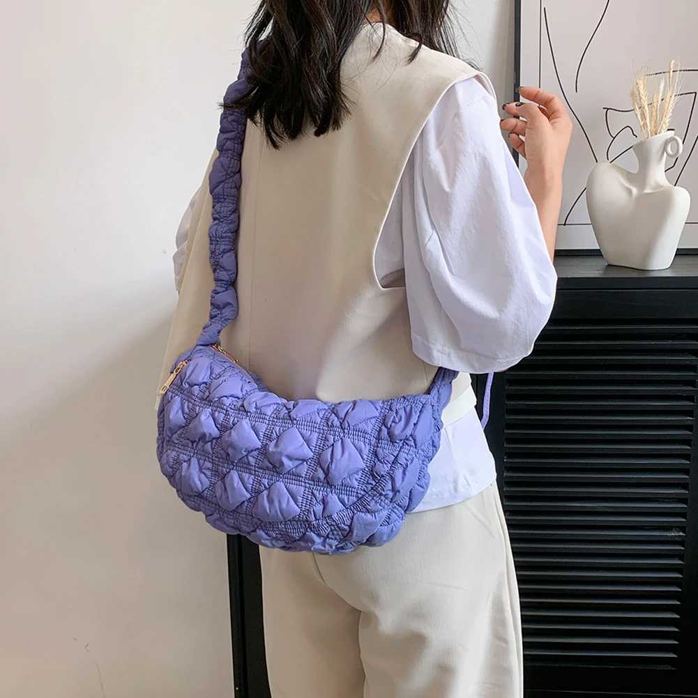 Women Ruched Quilted Cloud Bag Nylon Shoulder Bags for Women Handbags Tote Crossbody Messenger Bags Shopper Purses Clutch 2023 XJ250604