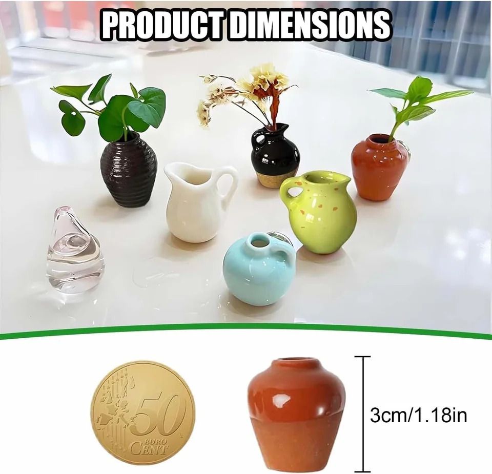 Mini Vase Magnets for Fridge,Plant Vases Refrigerator Magnets,Cute Creative Decoration,Tiny Magnetic Vases Decorative,Small Fridge Accessories Kitchen