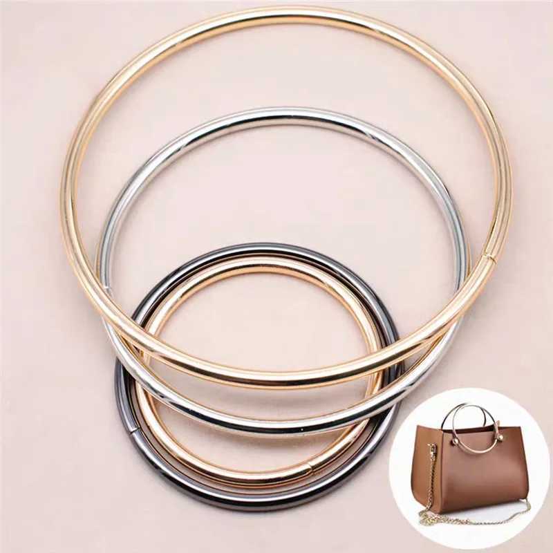 1Pcs/2Pcs Gold Round Metal Handles Handcrafted Replacement DIY Bag Handles Bag Accessory Round Handmade Hanging Hardware Rings W250604