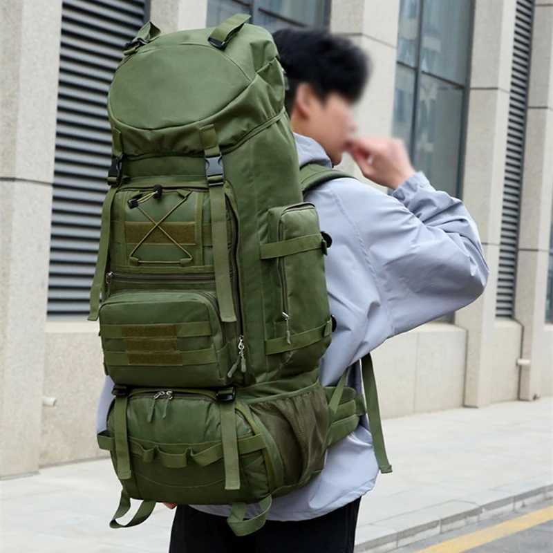 90L Tactical Backpack Travel Camping Luggage Molle Bag Outdoor Climbing Hiking Trekking Bags Large Sport Mountaineering RucksackW250603