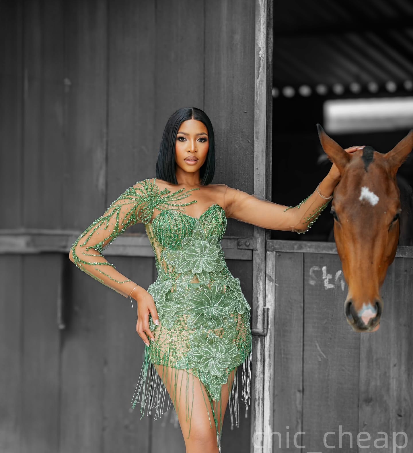 Dark Green Sheath Cocktail Dress Tassels Floral Lace Sequined Illusion Short Mini Graduation Homecoming Dresses For Special Occasions Sweetheart Gowns