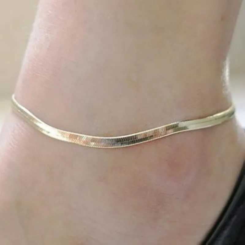 Stainless Steel Snake Chain Anklet for Women Summer Beach Gold Plated Anklets Fashion Jewelry Dropshipping Wholesale W250604
