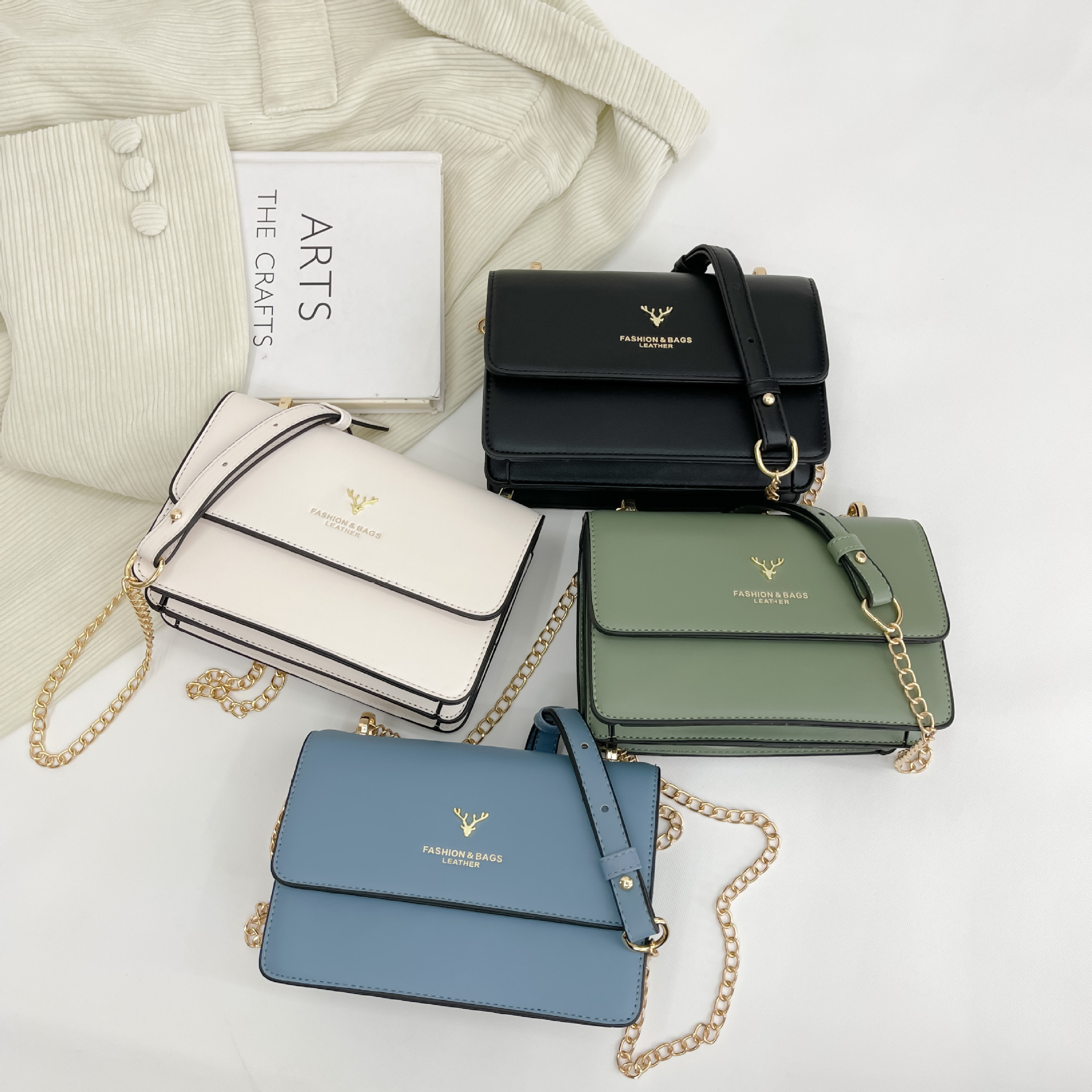 New Fashion Designer Metal Underarm Bag Single Shoulder Crossbody Bag Korean Style Chain Bag Bags Shopping Bag One Deer Has You Free Shipping Women�