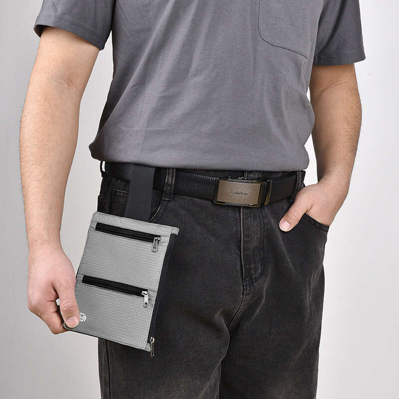 Multifunctional Passport Bag Portable Waist Hanging Ultra-thin Travel Wallet RFID Anti-theft Brush