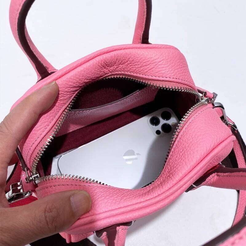 Women's Bags Designer Women's Wear Free Custom Initials Genuine Leather Boston Bags For Women Designer Handbags Purses New In Natural Cowhid