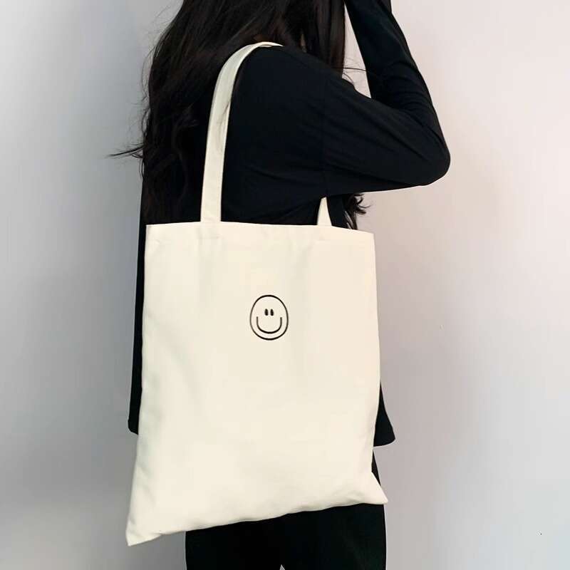 Minimalist Tote for Students, Class Book Bag, Single Shoulder Versatile with Zipper, Commuter Canvas Bag